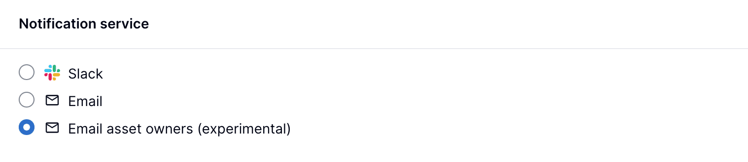 Email alert configured to alert asset owners